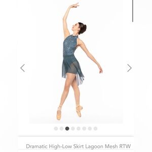 Eleve Dancewear mesh dramatic high low ballet dance skirt